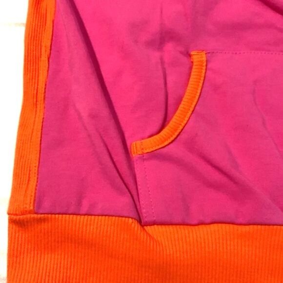 Womens Halter Colorblock Tank Top Pink & Orange X-Large Cotton Blend - Picture 6 of 7